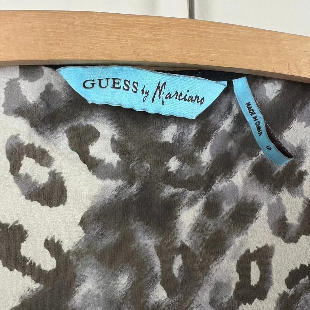 vintage y2k sheer animal print tank top guess marciano blouse racer back grail - Picture 6 of 8